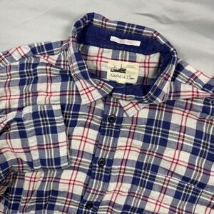 GANT Rugger E-Z Fit Plaid Button Up Shirt Men's XXL Blue Red White Cotton